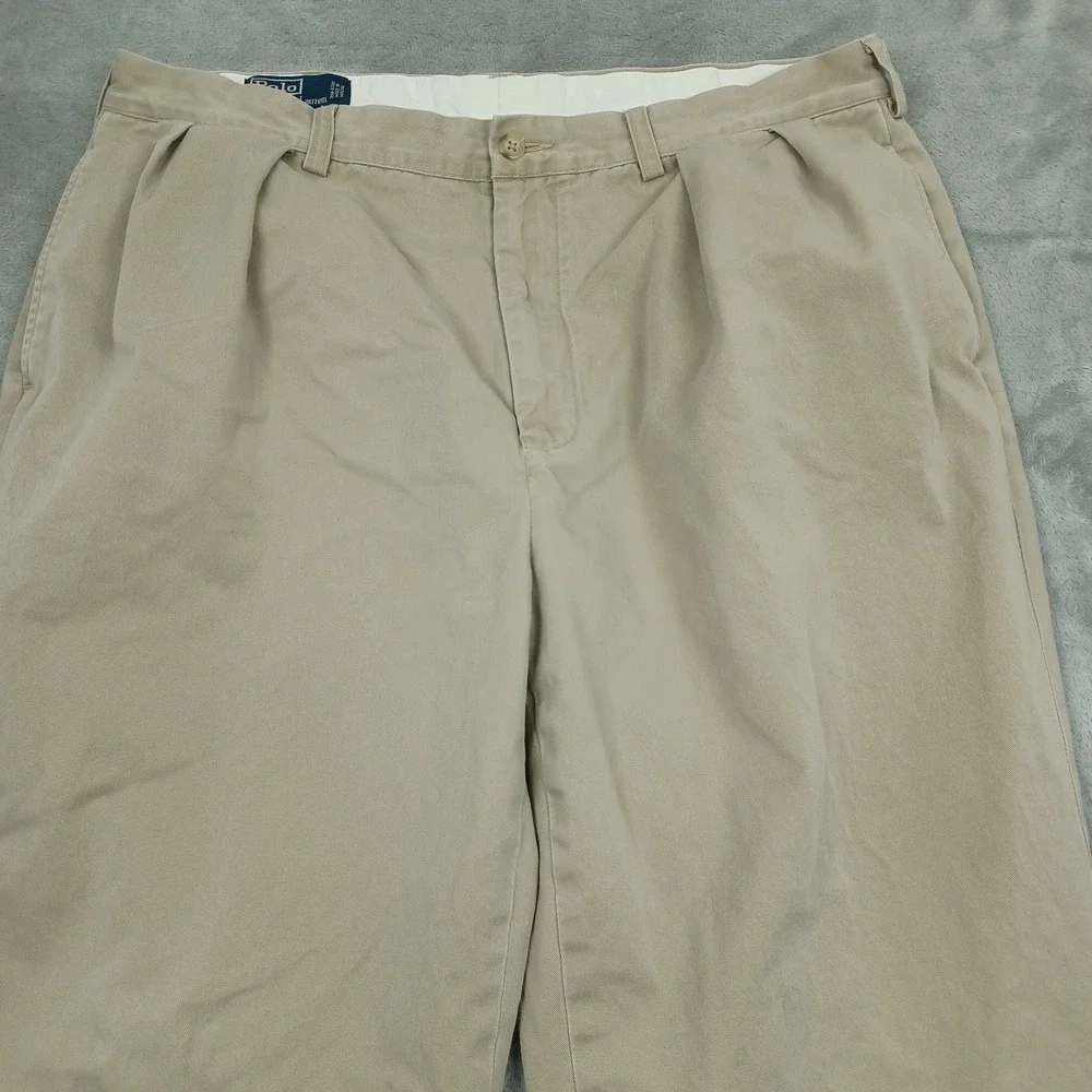 Polo Ralph Lauren Pants Mens 38x29 Brown Andrew Fit Cotton Preppy Chino‎ Pleated